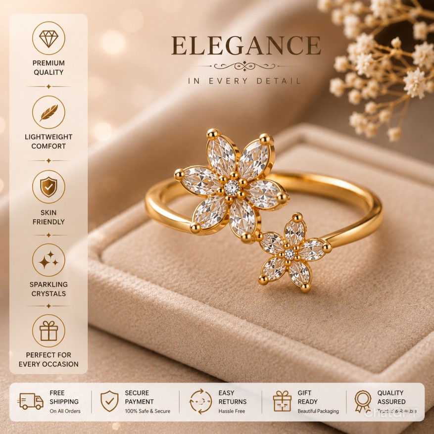 Golden Blossom Ring ✨