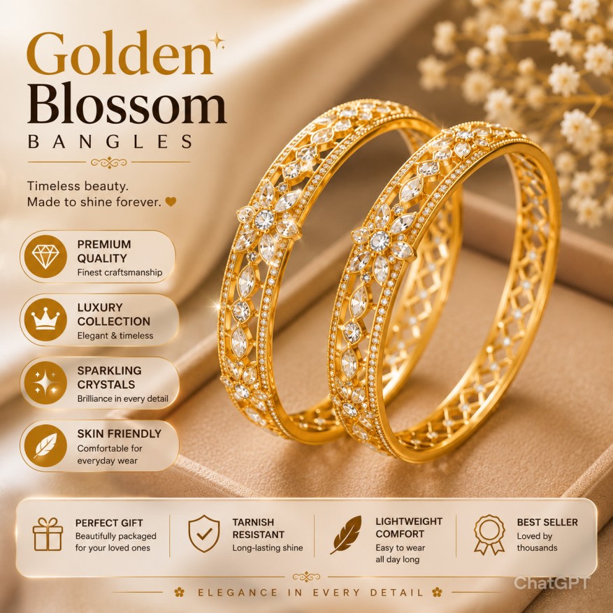 Golden Blossom Bangles ✨