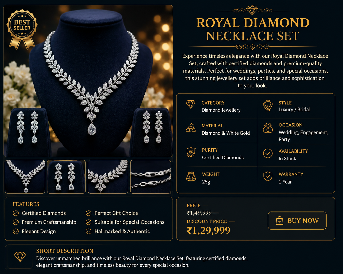 Royal Diamond Necklace Set
