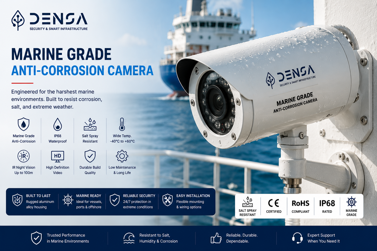 Marine grade anti-corrosion camera