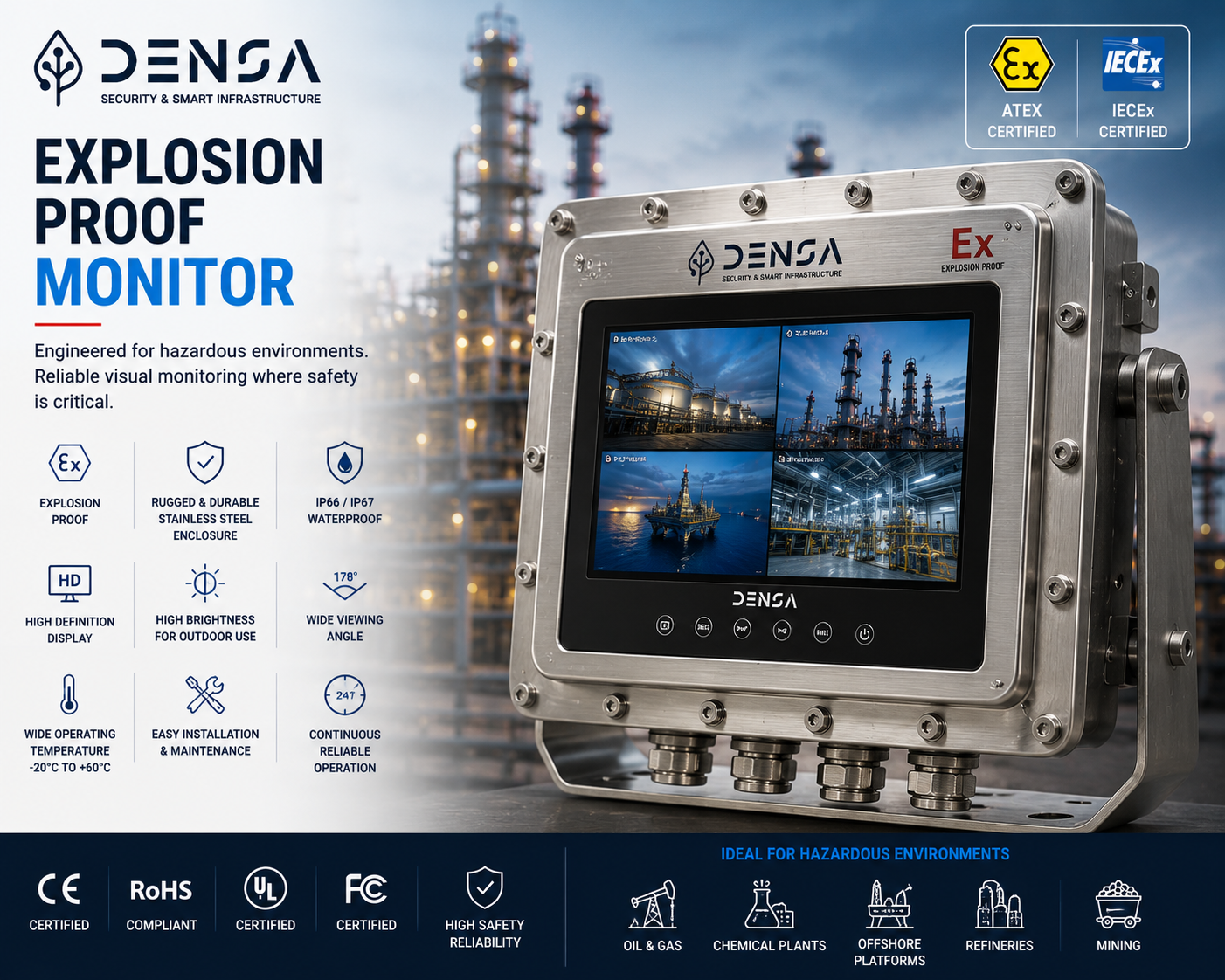 Explosion proof monitor