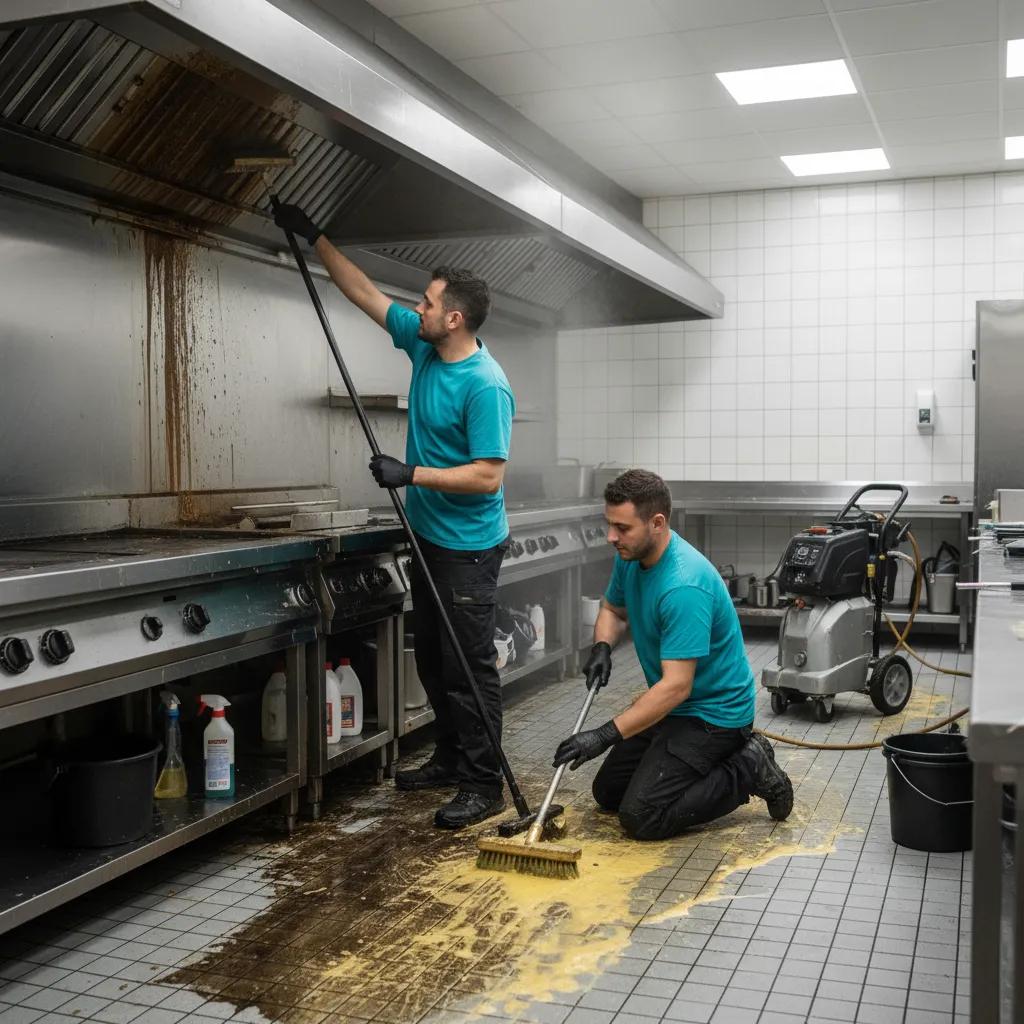 Removing grease, dirt, and buildup for a hygienic, sparkling kitchen.