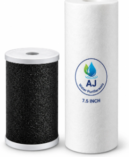 aj waterpurifier wala 7.5 Inch Spun + 4 Inch Activated Carbon Filter Combo Solid Filter Cartridge
