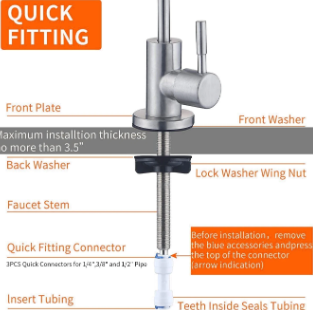 Indipristius RO Faucet tap/Faucet for Undersink, Luxury Kitchen Sink Faucet Tap RO Tap Kitchen Water Filter Faucet, Drinking Water UTS RO Faucet Sink Tap Faucet (Built-in Installation Type)